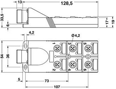 Phoenix contact 1692763 SACB-6/12-M23 180 Коробка датчика и исполнительного элемента