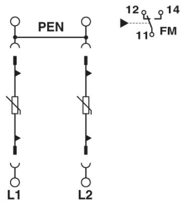 Phoenix contact 2800102 VAL-MS 230/2+0-FM Разрядник для защиты от импульсных перенапряжений, тип 2