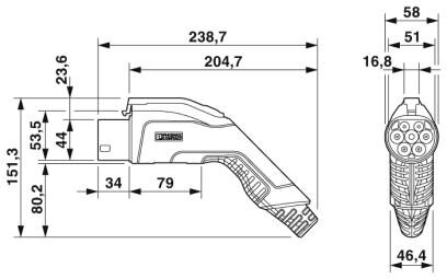 Phoenix contact 1623516 EV-GBG3JK-1AC32A-5,0M6,0ESBK01 Зарядный кабель AC
