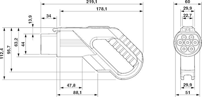 Phoenix contact 1623467 EV-GBM3C-1AC32A-5,0M6,0ESBK00 Зарядный кабель AC