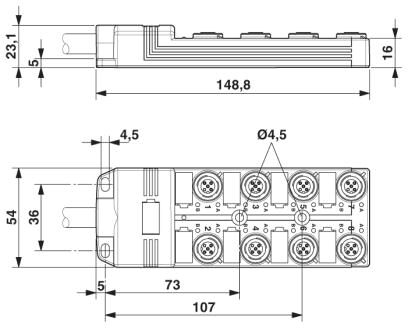 Phoenix contact 1405737 SACB-8/ 8-L- 5,0PUR SCO P NPN Коробка датчика и исполнительного элемента