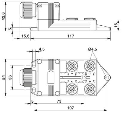 Phoenix contact 1452819 SACB-4/ 8-L-C SCO P Коробка датчика и исполнительного элемента