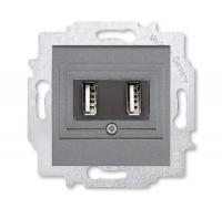 USB зарядка двойная, Levit, сталь