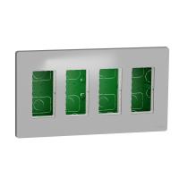 Schneider Electric NU174430 UNICA SYSTEM+ БЛОК скрытой установки 4х2 алюминий