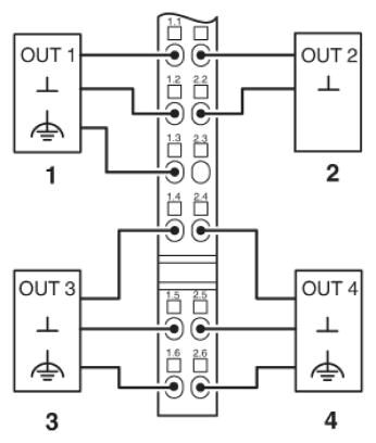 Phoenix contact 2861276 IB IL 24 DO 4-PAC Клеммы Inline