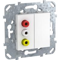 Schneider Electric MGU5.431.18ZD UNICA РОЗЕТКА 3 RCA, БЕЛЫЙ