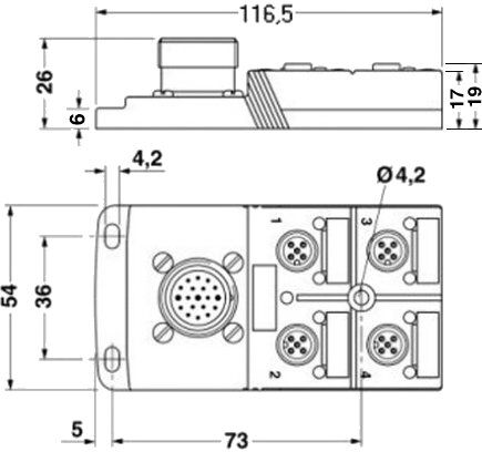 Phoenix contact 1692802 SACB-4/ 8-M23 Коробка датчика и исполнительного элемента
