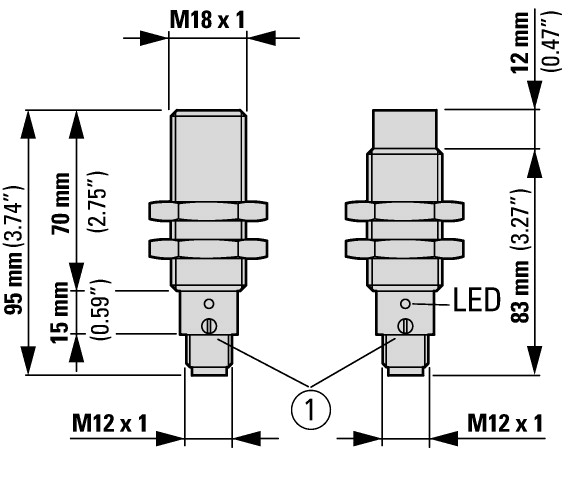 134801 Емкостной датчик, DC, цилиндрический 18, пластик, M12 (E53KBL18T111ED)