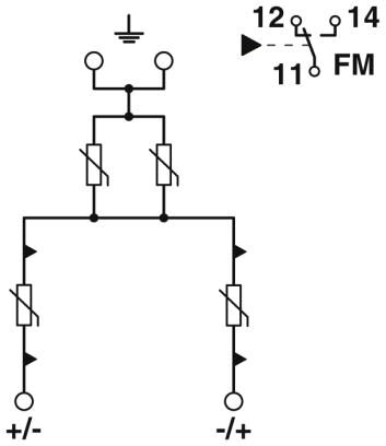Phoenix contact 2906292 VAL-MB-T1/T2 600DC-PV/2+V-FM Молниеотвод / разрядник для защиты от импульсных перенапряжений типа 1/2