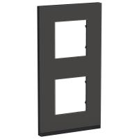 Schneider Electric NU6004V86 UNICA PURE рамка 2-постовая, вертикальная, ЧЕРНОЕ СТЕКЛО/антрацит