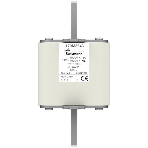 170M8643 Быстрый предохранитель 450A 1000V DIN 3 AR UR