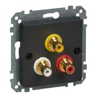Schneider Electric MTN4351-0414 MERTEN МЕХАНИЗМ аудио/видео розетки, АНТРАЦИТ, SM