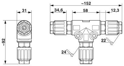 Phoenix contact 1424046 QPD T3PE2,5 3X9-14 BK Т-распределитель