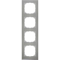 Schneider Electric MTN4040-3646 MERTEN M-Pure Decor РАМКА 4 поста, НЕРЖ.СТАЛЬ/АЛЮМИНИЙ, SM