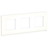 Schneider Electric NU600689 UNICA PURE рамка 3-постовая, горизонтальная, МАТОВОЕ СТЕКЛО/белый