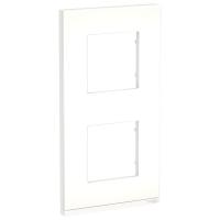 Schneider Electric NU6004V89 UNICA PURE рамка 2-постовая, вертикальная, МАТОВОЕ СТЕКЛО/белый