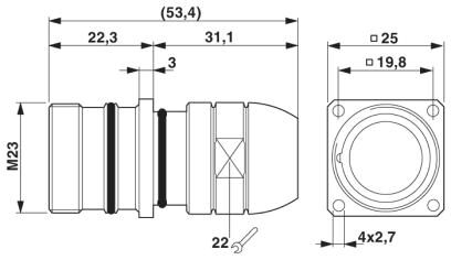 Phoenix contact 1592781 RC-0000000B2FZ Исполнение передней части стенки