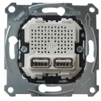 Schneider Electric MTN4366-0100 MERTEN USB МЕХАНИЗМ зарядного устройства с 2-мя разъемами 2,1А (2x1,05А)