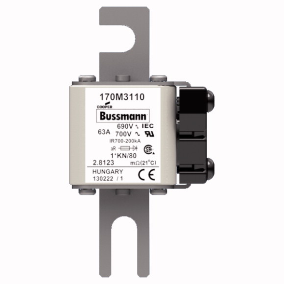 170M3110 Быстрый предохранитель 63A 690V 1*KN/80 AR UC