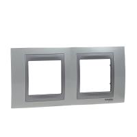 Schneider Electric MGU66.004.092 UNICA TOP РАМКА 2-постовая, горизонтальная, АЛЮМИНИЙ/НОРДИК