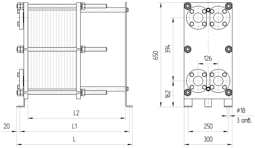 Ридан теплообменник НН №07 Ду=50 (кол-во пластин 50)