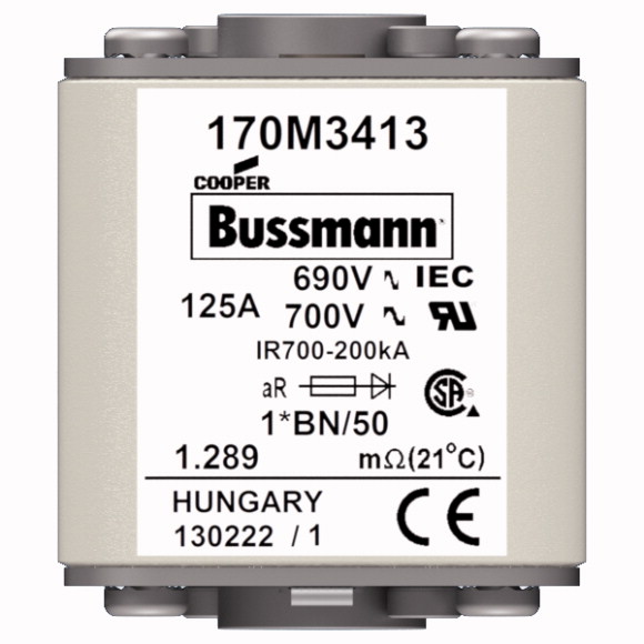 170M3413 Быстрый предохранитель 125A 690V 1*BN/50 AR UC