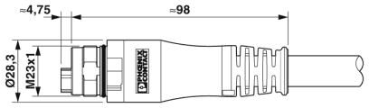 Phoenix contact 1622246 K-8E-M23M9/10,0-H00/M23F8-C5-S Штекерный разъем, пластиковая заливка с обеих сторон