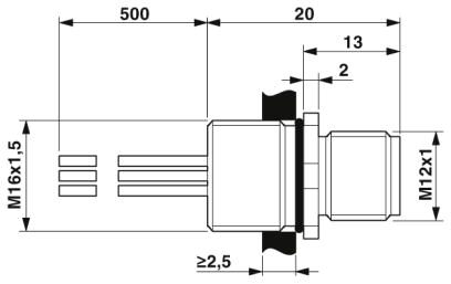 Phoenix contact 1405243 SACC-E-M12MS-17CON-M16/0,5 VA Встраиваемые разъемы