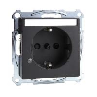 Schneider Electric MTN2303-0414 MERTEN МЕХАНИЗМ розетки с полем д/надписи и индикацией АНТРАЦИТ, QF SM