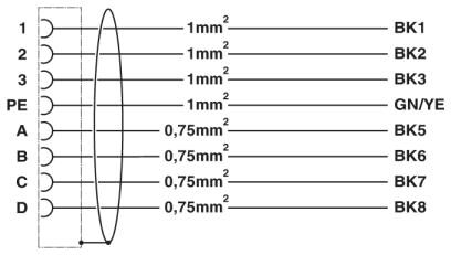 Phoenix contact 1619315 K-7E - OE/010-D01/M17 F8 Кабельный штекер, пластиковая заливка