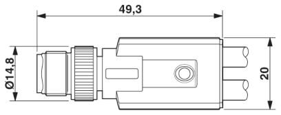 Phoenix contact 1683523 SAC-3P-M12Y/2X 5,0-PUR/M8FR-2L Кабель для датчика / исполнительного элемента