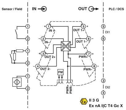 Phoenix contact 2902005 MINI MCR-2-NAM-2RO-PT Разделительный усилитель