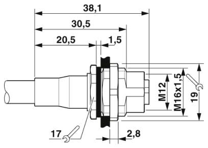 Phoenix contact 1404369 VS-M12FSBPS-IP20-93B/5,0 Кабель