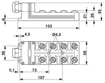 Phoenix contact 1457380 SACB-8/16-C OD Коробка датчика и исполнительного элемента