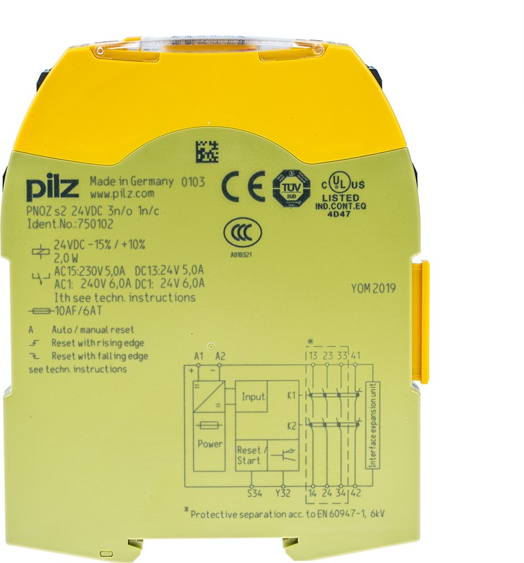 Pilz 750102 PNOZ S2 24VDC 3 N/O 1 N/C - Реле безопасности