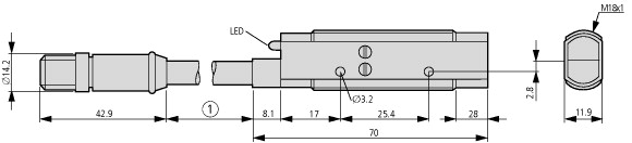 135565 Оптический датчик, DC, 18мм, пластик, M12 (11102AQD07)