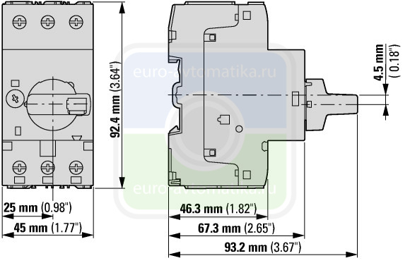 072736 PKZM0-2,5 Автоматические выключатели защиты двигателя MOELLER / EATON
