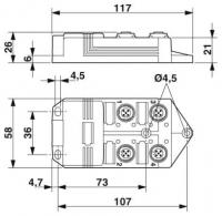 Phoenix contact 1517107 SACB-4/ 8-L- 5,0PUR SCO Коробка датчика и исполнительного элемента