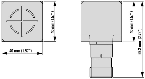135808 Индуктивный датчик, DC, кубический 40мм, пластик, M12 (E52Q-DL25UAD01)