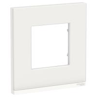 Schneider Electric NU600285 UNICA PURE рамка 1-постовая, горизонтальная, БЕЛОЕ СТЕКЛО/белый