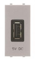 ABB 2CLA218520N1301 Механизм USB зарядного устройства, 1М, 2000 мА, 5В, серия Zenit, цвет серебристый