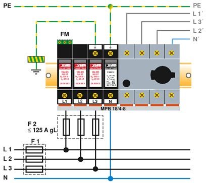 Phoenix contact 2859178 VAL-MS 320/3+1 Разрядник для защиты от импульсных перенапряжений, тип 2