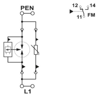 Phoenix contact 2905465 FLT-SEC-T1+T2-1C-350/25-FM Комбинация разрядников типа 1+2