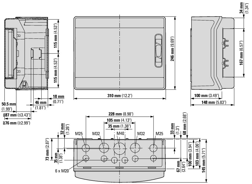 174190 Навесной шкаф IP65, 1 ряд 12 модулей УФ-стойкий поликарбонат, индустриальная серия, N/PE клеммы в комплекте (IKA-1/12-ST-UV)
