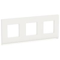 Schneider Electric NU600685 UNICA PURE рамка 3-постовая, горизонтальная, БЕЛОЕ СТЕКЛО/белый