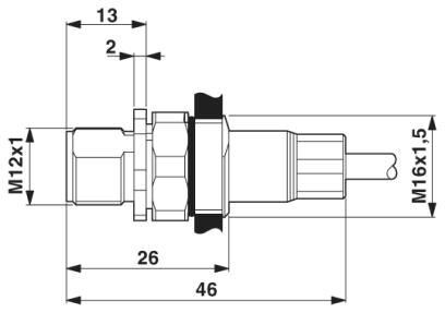 Phoenix contact 1525584 SACCEC-M12MSB-2CON-M16/10-910 Встраиваемый соединитель для шинной системы