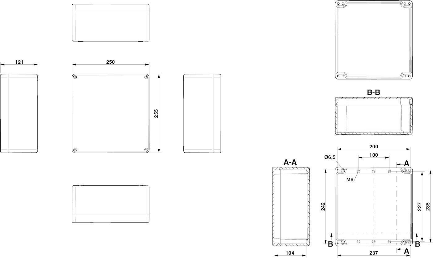 Phoenix contact 899354 E PE A 250X255X121 Клеммная коробка
