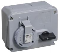 ABB 2CMA167851R1000 Розетка с выключателем и механической блокировкой 232MHS1W, 32A, 2P+E, IP67, 1ч