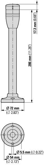 171298 Базовый модуль;250 мм алюминиевая труба с опорой (SL4-PIB-250)