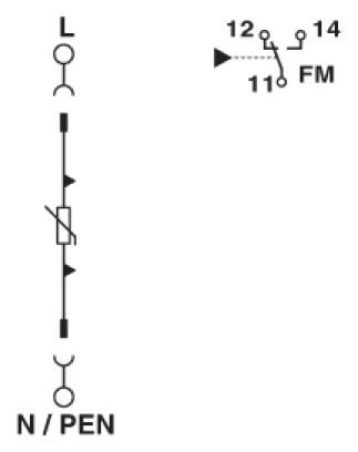 Phoenix contact 2801240 VAL-MS-T1/T2 48/12.5/1+0-FM Молниеотвод / разрядник для защиты от импульсных перенапряжений типа 1/2